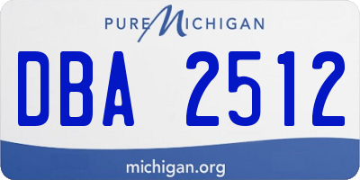 MI license plate DBA2512