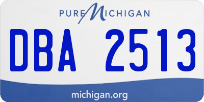 MI license plate DBA2513