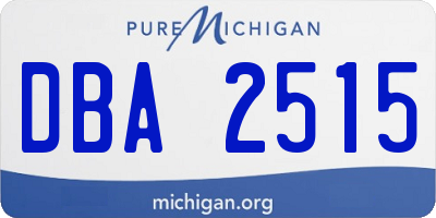MI license plate DBA2515
