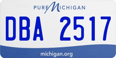 MI license plate DBA2517