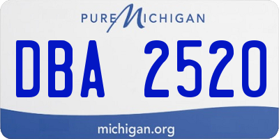 MI license plate DBA2520