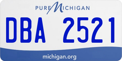 MI license plate DBA2521