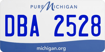 MI license plate DBA2528