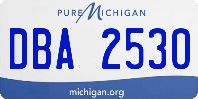MI license plate DBA2530