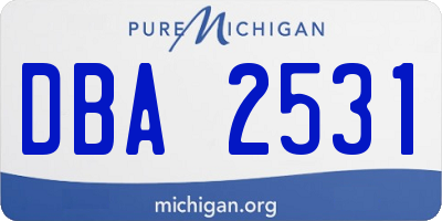 MI license plate DBA2531