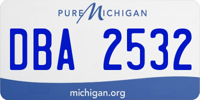 MI license plate DBA2532