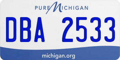 MI license plate DBA2533