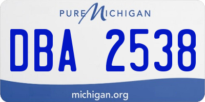 MI license plate DBA2538