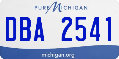 MI license plate DBA2541