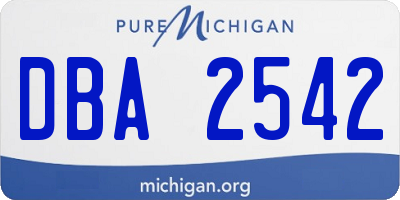 MI license plate DBA2542