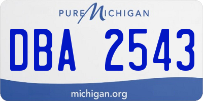 MI license plate DBA2543