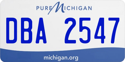 MI license plate DBA2547