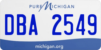 MI license plate DBA2549