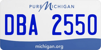 MI license plate DBA2550