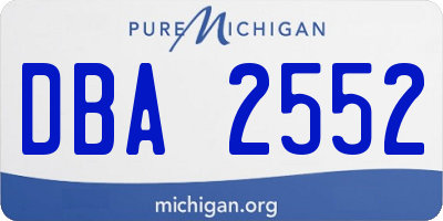 MI license plate DBA2552