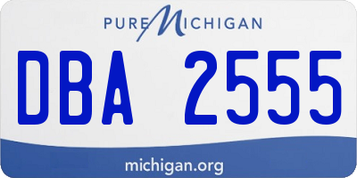 MI license plate DBA2555