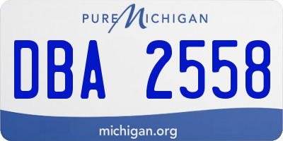 MI license plate DBA2558