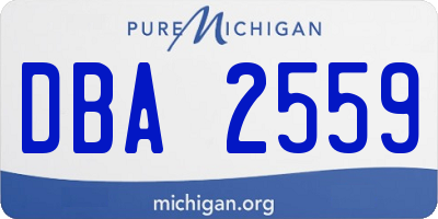 MI license plate DBA2559