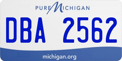 MI license plate DBA2562