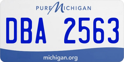 MI license plate DBA2563