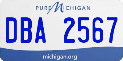 MI license plate DBA2567