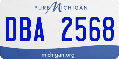 MI license plate DBA2568