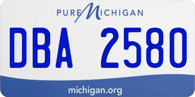 MI license plate DBA2580