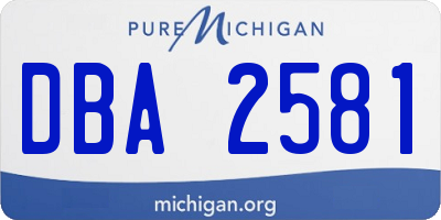 MI license plate DBA2581