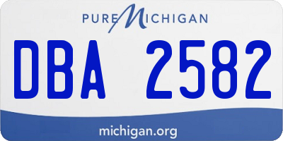 MI license plate DBA2582