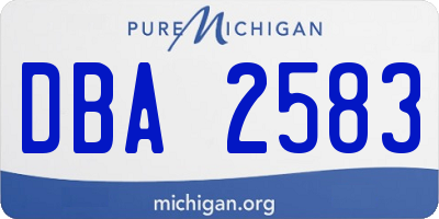 MI license plate DBA2583