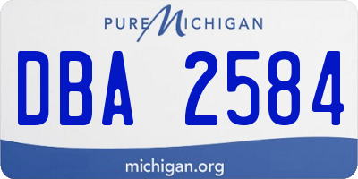 MI license plate DBA2584