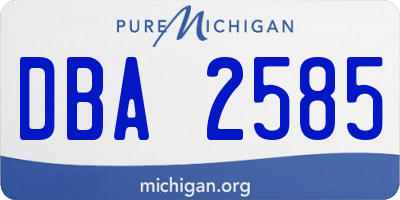 MI license plate DBA2585