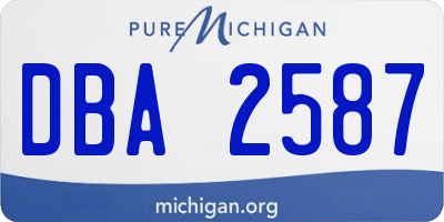 MI license plate DBA2587