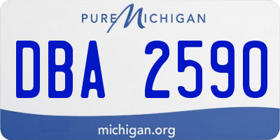 MI license plate DBA2590