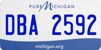 MI license plate DBA2592