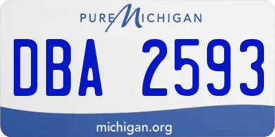 MI license plate DBA2593