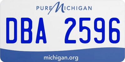 MI license plate DBA2596