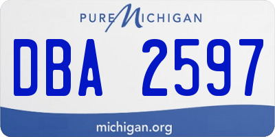 MI license plate DBA2597