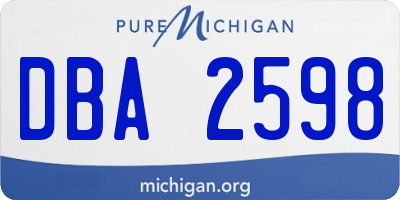 MI license plate DBA2598