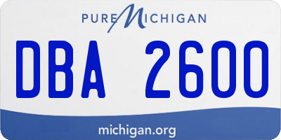 MI license plate DBA2600