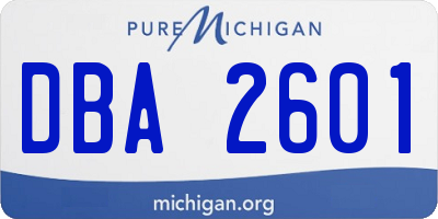 MI license plate DBA2601