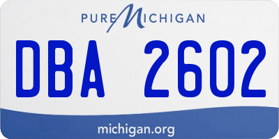 MI license plate DBA2602