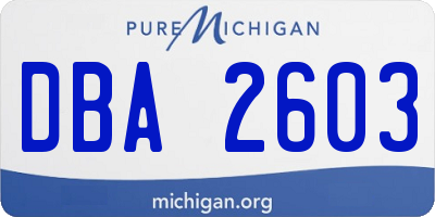 MI license plate DBA2603