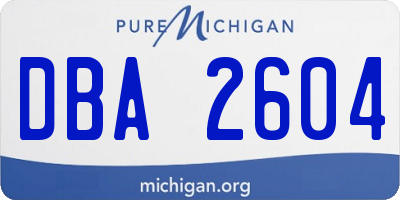 MI license plate DBA2604