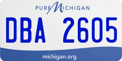 MI license plate DBA2605