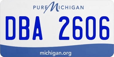 MI license plate DBA2606