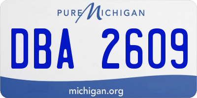 MI license plate DBA2609
