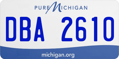 MI license plate DBA2610
