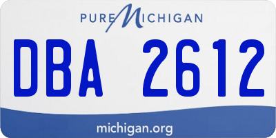 MI license plate DBA2612