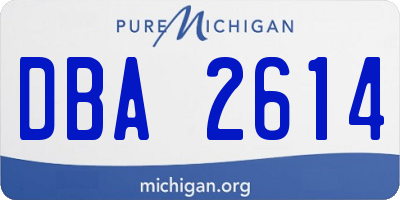 MI license plate DBA2614